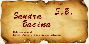 Sandra Baćina vizit kartica